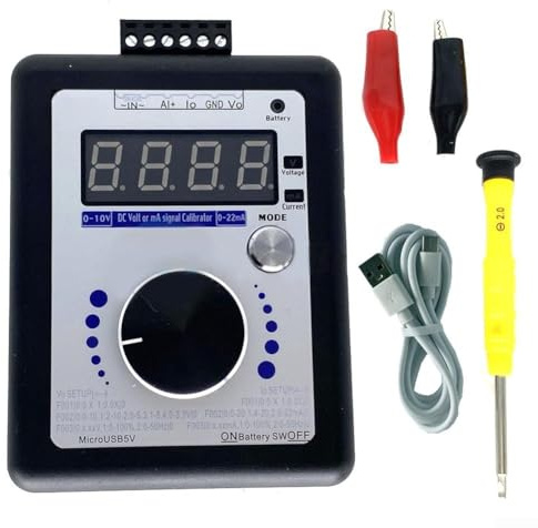 Gdfnmogo Générateur de signal numérique LED de tension et de courant 0-10 V 4-20 mA Sortie de type C avec batterie rechargeable 3,7 V pour test (2000 mAh)