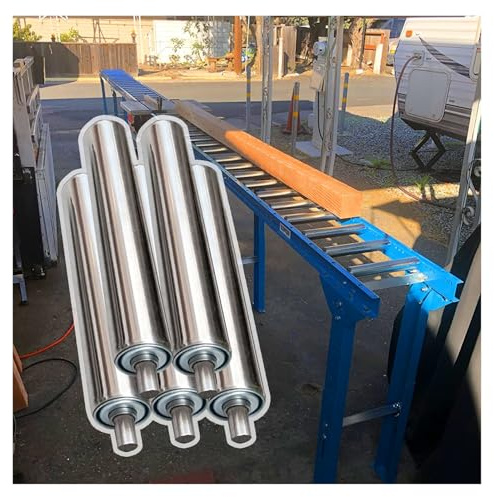 32mm Heavy Duty Stainless Steel Conveyor Rollers - Easy Spring Press-in Installation for Table Saw, 12-18 Inch Length, Perfect for Small & Large Projects, Replacement Parts
