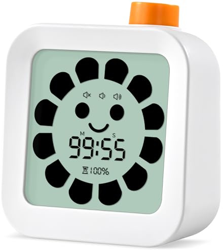 EooCoo Temporizador Niños, Pomodoro Timer de Cuenta Regresiva de 99 Minuto | Temporizador Visualr con Alarma Silenciosa para Niños, Selector Min/Seg, Herramienta Educativa para TDAH, Pétalo
