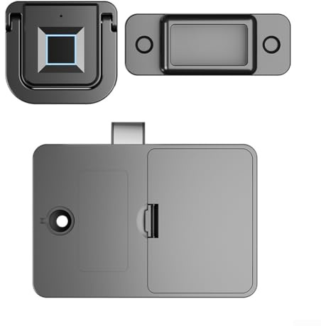 AugustknowU Cerradura de cajón con asa para armario y caja fuerte, almacena 20 huellas dactilares utilizando tecnología de reconocimiento inteligente para mayor seguridad y accesibilidad