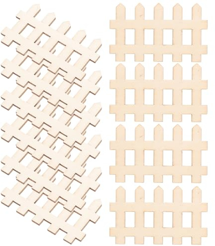 ARTIBETTER 100pcs Miniature Wooden Garden Fence Picket Fences 7.3x4.5cm Lawn Decor Craft Supplies for Garden Terrariums and Dollhouse Landscaping