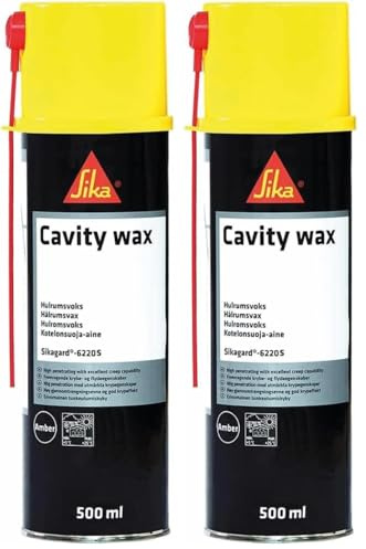 SIKA - Cera spray antiruggine - Sikagard 6220 S, Ambra - Protezione per le cavità dell'auto - Penetra ovunque per una conservazione sicura e totale - 500ml (Confezione da 2)