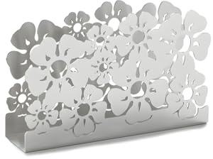 Portatovaglioli in Acciaio Inox, Design Floreale, Stile Moderno, Accessorio Decorativo per Tavola, Casa e Ristorante