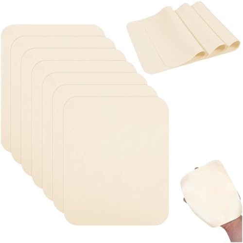 Shophubio 20 Pack Pre-Cut Chamois Cloths for Pottery Craft Supplies, Soft Artificial Leather for Clay Trimming and Ceramic Rim Finishing, Multi-Use Cleaning