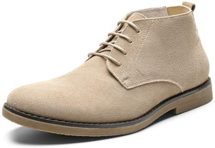 Bruno Marc Herren Chukka Stiefel Stiefelette Desert Boots Suede Leder Schnürstiefel Stiefeletten,Size 43,Natürlich,Chukka