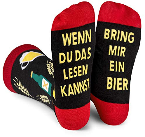 Lavley Wenn Du Das Lesen Kannst Bring Mir Lustig Socken für Frauen und Männer (Bier, Sekt, Kaffee Und Kuchen)