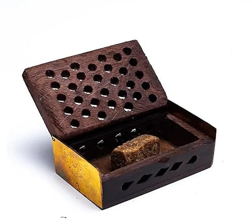 1 Harzmischung Vanille/Amber in Holzdöschen - 6x4 cm