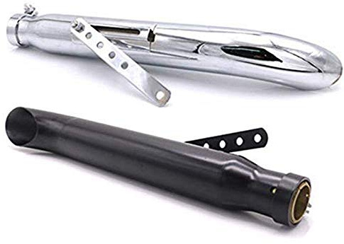 Motorrad Universal Auspuff Schalldämpfer Für Harley Dyna Softail Fatboy Road King FLHR Sportster 1200 883 (Schwarz)