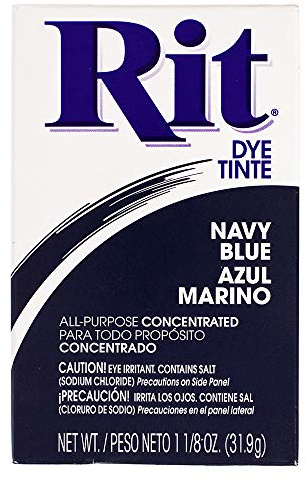 All Purpose Concentrated Rit Dye Powder Single Pack for Clothing, Décor, and Crafts – Navy Blue