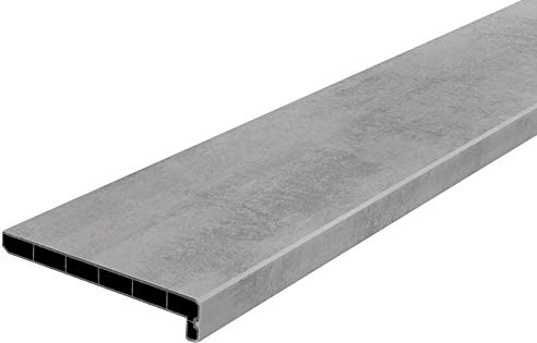 Lignodur Topline LD36 Innenfensterbank beton grau 200 mm Ausladung inkl. Seitenabschlüsse Fensterbank (1100mm)