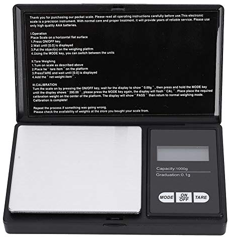 Digitale Taschenwaage 1000g / 0,1g - Präzisions-Mini-LED-Display für Gold, Silber, Diamant, Edelsteine, Getreide (Fafeicy)