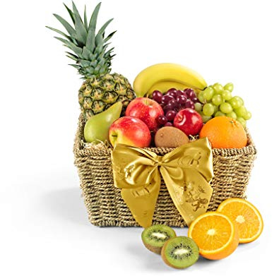 Classic Fresh Fruit Hamper - Premium Fruit Gift Basket with Pineapple, Red Grapes, Green Grapes, Apples, Pears - Luxury Food Gifts for Men and Women, from Regency Hampers