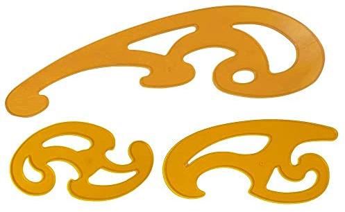 HAND® Set of 3 Orange French Curves, French Curve Templates - Template for Drafting, Grading & Sewing Patterns