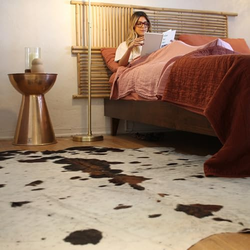 Appaloosa Cowhides Genuine Cowhide Rug - Natural Leather Hide Rugs for Living Room & Area Rug for Bedroom - Real Cowhides Rug for Rustic Home Decor - Original Tricolor Cowhide Rugs Collection