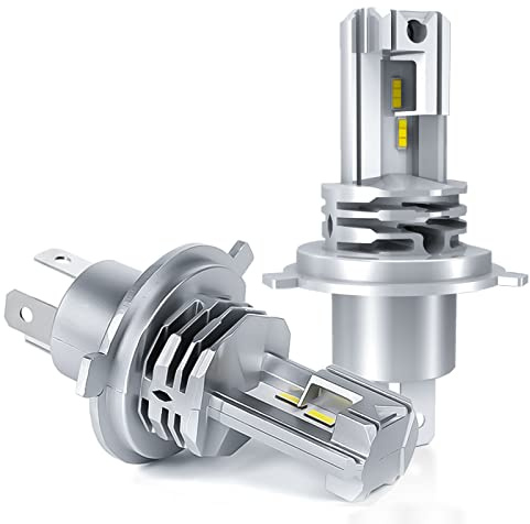 H4 LED StråLkastarlampor, 6500K Vit för bil 12V-24V Hi/Lo Beam Conversion Strålkastare Bulb Kit. (2 st) (2 års Garanti)
