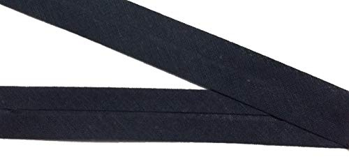 10 m Baumwollschrägband schwarz 20 mm vorgefalzt