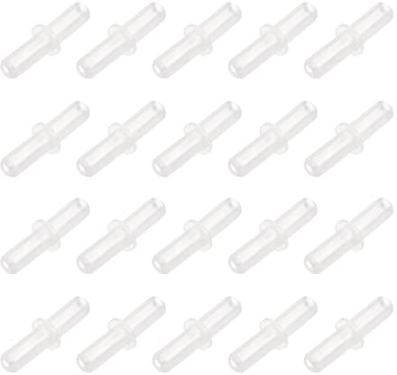 sourcing map 120 Stück Aquarium Luftventilverbinder Kunststoff Inline-Schläuche 3/16 Zoll (4,9 mm) OD gerade Ventile Aquarium Luftschlauch Verbinder für Aquarien Teich Luftleitung