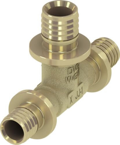 Tece 16/20/25/32 DVGW Messing Wandscheibe Winkel Kupplung T-Stuck (T-Stück reduziert Standard Messing, 20x16x16 (Nr.760508))