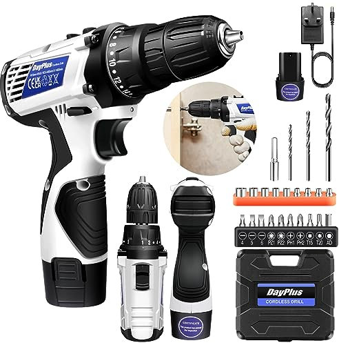 16.8V Cordless Drill Driver Electric Screwdriver Rechargeable Small Handheld Drill Set w/1.5Ah Battery, 2 Variable Speed (0-400/1400 RPM), 18+1 Torque, 45Nm Cordless Screwdriver with 23 Accessories