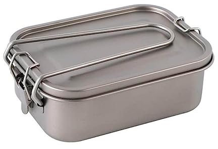 Fiambrera de titanio puro para exteriores, caja bento para camping, fiambrera, caja de picnic, vajilla portátil