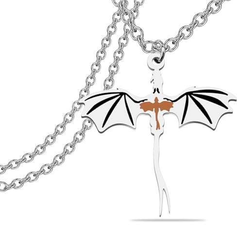 KEYCHIN 4th Wing Necklace Dragon Rider Book Gifts Empyrean Book Series Jewelry Ya Fantasy Book Lover Gift
