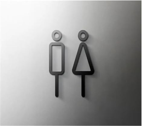 Toilettenschilder Damen Und Herren Schwarzes WC-Schild, Acryl, 3D-Waschraumtür, Wandkunst, Etikett, Aufkleber, WC-Halter, Beschilderung, Kunst, Hotel, Heimdekoration 528 ( Color : 5 , Size : 18x11cm (