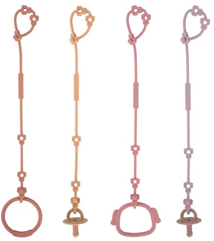 REOEWE Cup Catcher,Sicherheitsgurte Für Spielzeug, Trinkbecher Halteriemen Für Kinderwagen Hochstuhl Autositz Fechten, Aus Lebensmittelqualität Silikon, BPA-frei, 4er-Pack
