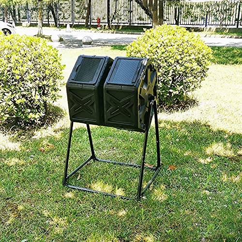 WTTTTW Bacs à Compost extérieurs, bac à Compost Rotatif à Plusieurs Compartiments avec Portes, bac à Compost Rotatif à gobelet pour Jardin, Cuisine, Cour, Noir,37Gallon/140L