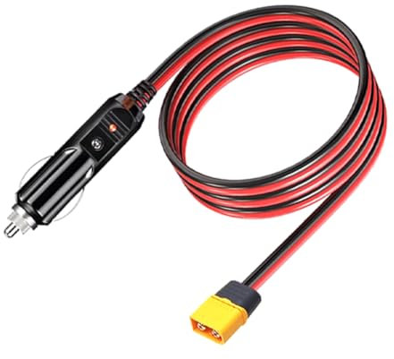 JNJOOD Male Connector Extension Cable with Lighter Plug 10FT 14AWG Car Charger and Adapter Cord