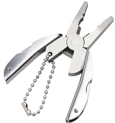 7 in 1 Multifunktions Edelstahl Zange & Mini Schraubenschlüssel Werkzeug Set, Faltbar Multi Tools Set Schlüsselanhänger Werkzeug Kit für Camping Auto Outdoor EDC Multi Tool Set