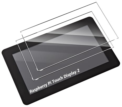 Heioloo 2 Pezzi Vetro Temperato per Raspberry Pi Touch Display 2 Pellicola Protettiva Senza Bolle, 9H Durezza, Anti-Impronte, Protezione Schermo Anti Graffio Ultra Resistente