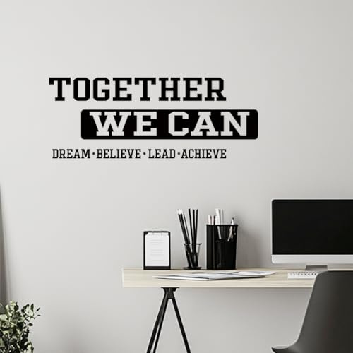 ANATTASOUL Pegatinas de Pared Juntos Podemos Vinilos Decorativos Adhesivos Pared Cocina Dormitorio Salón Comedor Baño(1pcx96x30cm+1pcx60x30cm)