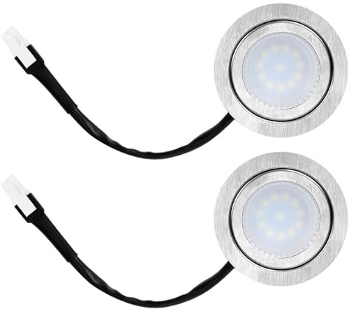 Hbbgdiy 2 Pack 1.5W 12V Round LED Range Hood Light Bulbs, Energy-Saving RV Stove Hood & Kitchen Vent Replacement Lamps