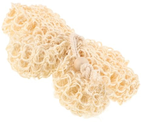 OATIPHO Bola de Esponja de Sisal Natural para Ducha Textura Exfoliante y Frotamiento Cómodo, Adecuado para Adultos, Estilo Sencillo y Color Beige