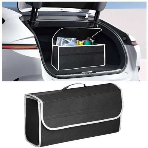 VBGURR Borsa organizer per bagagliaio auto, pieghevole, organizer per auto, in feltro antiscivolo, accessori essenziali per riporre attrezzi e declutter interni (1 pezzo)