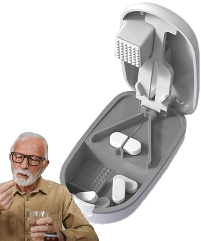 Pillenschneider – Tablettenteiler für Tabletten, Pillen-Organizer, große Tabletten, halbes Viertel geschnitten für Tabletten, viTtamin Medizin, genaue Reisegröße für Pillenspender