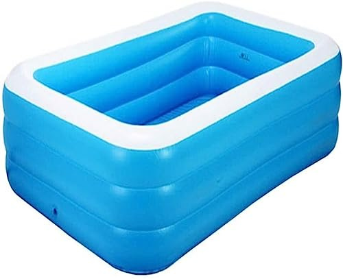 Piscina recreativa para familias, piscina hinchable rectangular para familias azul, diferentes tamaños (210 x 150 x 60 cm)