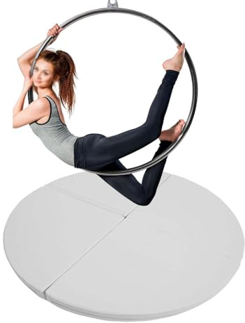 Pole-Dance-Matte, Aerial Hoop Crash Mat – Dicke, faltbare Sicherheitsmatte für das Heim-Fitnessstudio, 1,2–2 m runde Tanzmatte für Stangentanz, 140 cm x 5 cm (55 x 2) für Lyra- und Strippe
