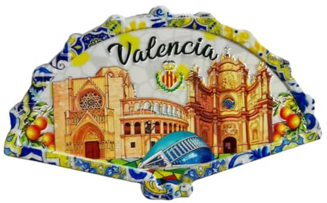 Imán para nevera Valencia España, recuerdo de viaje 3D, decoración creativa para nevera