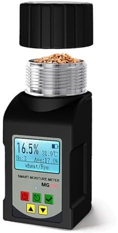 MCMILEE Misuratore di Umidità per Cereali Portatile 5 In 1, 25 Cereali, Tester di Umidità Intelligente per Rilevatore di Umidità di Grano, Fagioli e Arachidi, MG-Pro