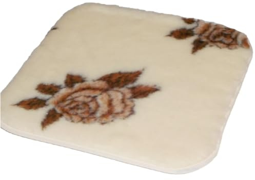 2 Stück Kissen Sitzkissen Stuhlkissen Campingkissen Schaf Schurwolle 40x40 cm Rosenmotiv