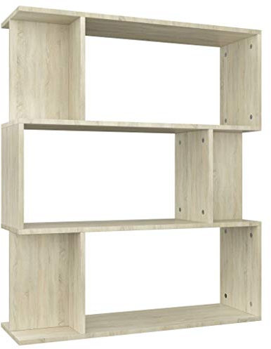 Festnight Estantería Librería Decorativa Estanterias Pared Librerias de Madera Estantería/Separador de Ambientes Aglomerado 80x24x96 cm