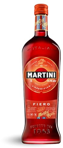MARTINI Fiero Vermouth Aperitivo, 14,4% ABV, 100cl / 1L, Vermouth Dolce Infuso con Scorze D'arancia Spagnola Sbucciate a Mano