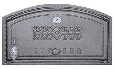 Home&Wood Portes pour un four à pizza en fonte poêle à bois porte du four en fonte pierre 490x280 avec thermomètre/Droite/