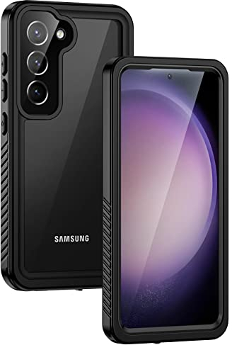 Lanhiem für Samsung Galaxy S23 Hülle, IP68 Wasserdicht Handyhülle Samsung S23 5G 360 Grad Schutzhülle Stoßfest Staubdicht Sturzfest Outdoor mit Eingebautem Displayschutz, Schwarz