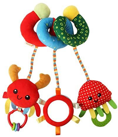 TROYSINC Spirale Spielzeug Löwe Baby Activity-Spirale Kinderwagen Spielzeug Kaninchen Spielzeug babyschale kinderwagenkette für 0-12 Monaten Neugeborene Baby Jungen Mädchen (Erdbeere)