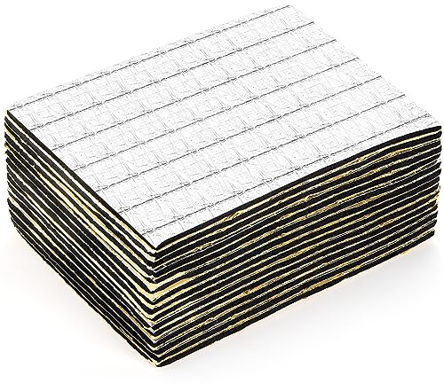 Hedume Car Sound Deadening Mat, 16 sqft, 10mm Thick, Butyl Rubber Compound, Audio Noise Insulation and Dampening, H-CarSoundDeadener-15pc