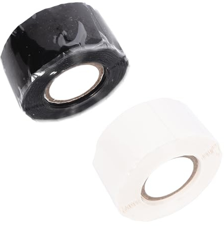 2Rollen Selbstverschweißendes Silikonband, Isolierband Schwarz+Weiß | Hitzebeständig Reparaturband Wasserdicht Dichtband Selbstklebend 2.5mm x 3m für Reparaturen, elektrische Anschlüsse