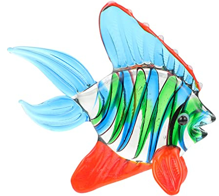 OUNONA Lebendige Glasfisch Skulptur aus Glas Dekorative Aquarium Deko Glas Figur Elegante Glasfiguren Fische für Heimdekoration und Schreibtisch