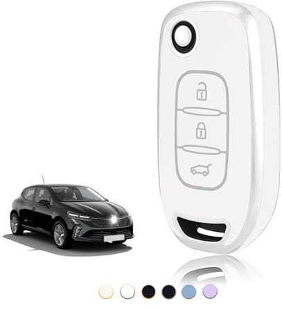 TOOMUME Schlüsselhülle TPU, Autoschlüssel Hülle Passt für Renault Kangoo 3 Twingo 3 Megane 4 Trafic 4 Clio 5 Captur Dacia Sandero Stepway Duster, Schlüsselcover Schutz Schlüsselgehäuse - Flip Key